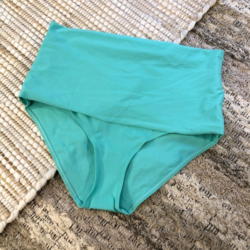 Aqua High-Waisted Bikini Bottom